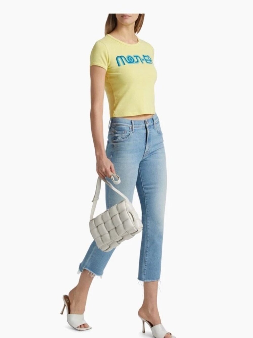 MOTHER DENIM The Insider Step Fray Low-Rise Stretch Crop Jeans Can You Dig It